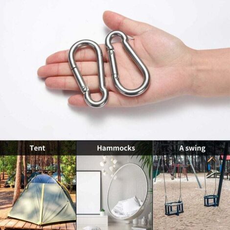 Lot De Mousquetons Robustes - Porte-clés Crochet Alliage Pour Camping, EDC Et Quotidien