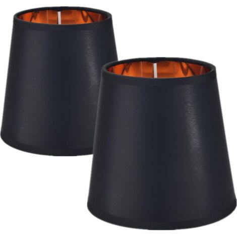 APEX 2 abat-jour en lin noir pour ampoules E14, abat-jour de rechange pour lampes de chevet et lampes de table, 15x14x11 cm