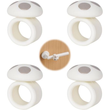 APEX Ensemble de 4 protections pour poignées de porte, en caoutchouc, pour protéger les murs et éviter les dommages (blanc) (1/5)