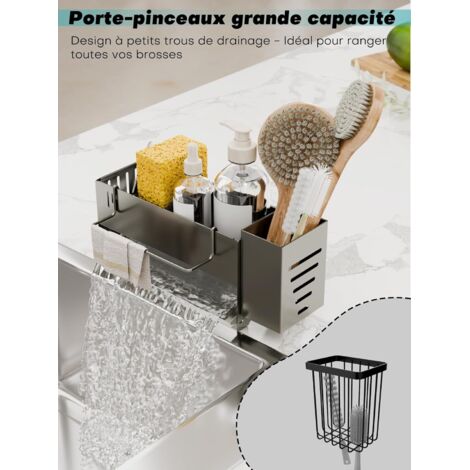 Organisateur D'évier De Cuisine - Porte-éponge Avec Drainage Rapide, En PP, 23x10.5x9cm, étagère Inclinée