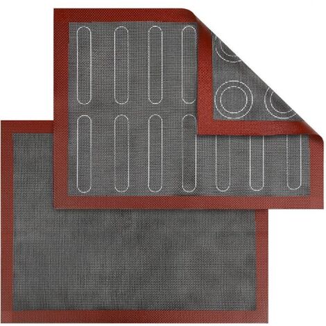 APEX Lot de 2 tapis de four en silicone microporeux, double face, antiadhésifs, résistants à la chaleur et réutilisables (40 x 30 cm) (1/5)