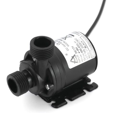 APEX Pompe à eau 12V 800L/heure 5m, pompe submersible sans balais, adaptée à la circulation de l'eau dans les piscines, les fontaines solaires, les aquariums et les bassins.