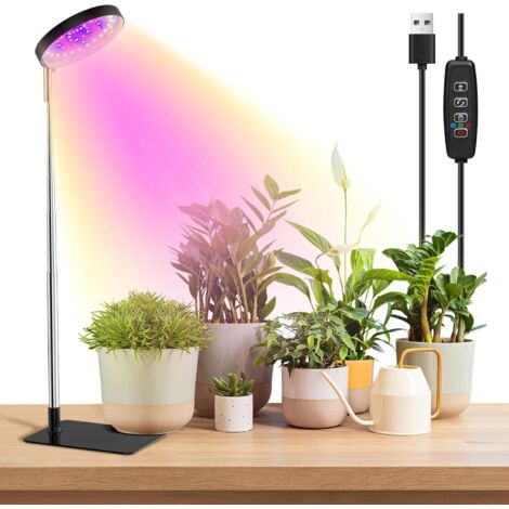 APEX Lampe horticole à spectre complet pour plantes d'intérieur, 48 LED, 3 spectres lumineux au choix, autonomie de 3/9/12 heures (1/5)