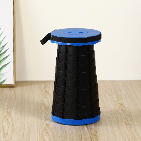 Tabouret Pliable En Bois - Portable, Marchepied, Pour Camping, Jardin | Support Robust, Design Compact 28/36 Cm