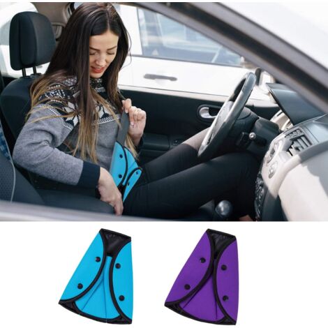 Support Ceinture Sécurité Voiture – En Cuir Synthétique, Adhésif, 16x10cm, Limiteur D’épaule
