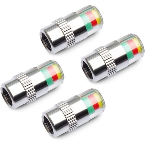 APEX Lot de 4 bouchons de valve pour moniteur de pression de pneus de voiture, 3 couleurs, avec boîtier de sécurité (1/5)