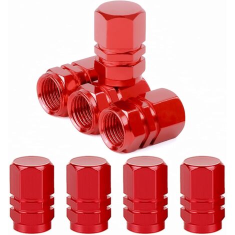 APEX Lot de 8 bouchons de valve de pneu Bouchon de valve en aluminium avec joint torique en caoutchouc Cache-poussière universels