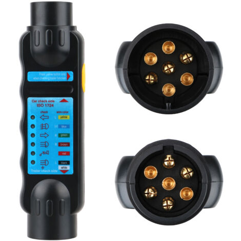 APEX Testeur de signal de ligne 12 V pour remorque à 7 broches, enregistreur de connecteurs de prises et de fiches (1/4)