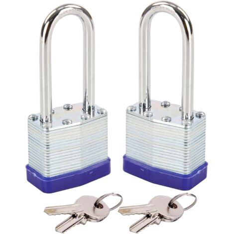 APEX Cadenas robuste à clé identique, corps en acier laminé de 40 mm (1-9/16"), anse extra longue de 6 cm (2-3/8")