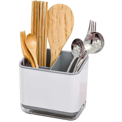 APEX Égouttoir à couverts de cuisine, étagère à couverts à trois compartiments, pour ranger couteaux, fourchettes et cuillères. (1/5)