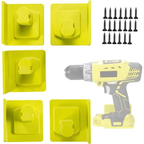 APEX Lot de 5 supports d'outils, supports de batterie muraux pour outils électriques sans fil 18 V avec vis (1/5)