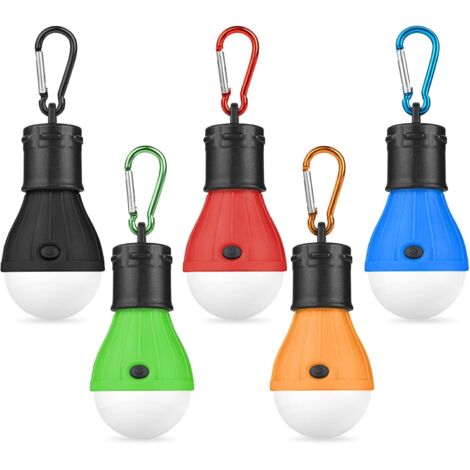 APEX Lampes de camping, lot de 5 lampes LED pour tente, ampoule de 60 lumens, lanterne de tente avec crochet de fixation, lampe de secours portable (1/5)
