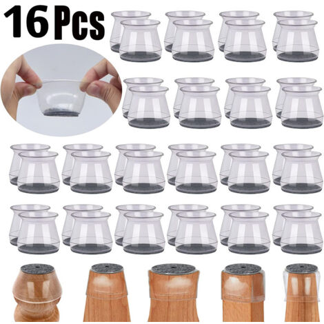 APEX Protections de sol pour pieds de chaise, 16 pièces, embouts en feutre de silicone (convient aux épaisseurs de 23 à 32,9 mm)