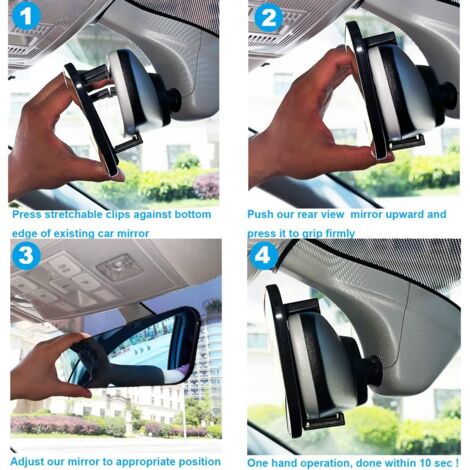 Rétroviseur Panoramique Pour L'intérieur De La Voiture Universel Et Anti-éblouissement Rond Avec Réglage D'angle - Auto