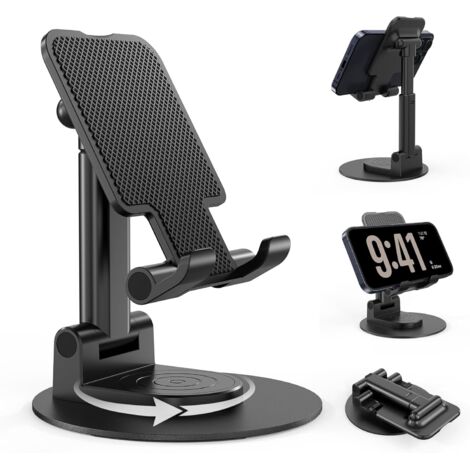 APEX Support Téléphone, Support Telephone Bureau Porte Telephone Pliable, Support iphone avec Rotatif à 360° Compatible Smartphones (1/5)
