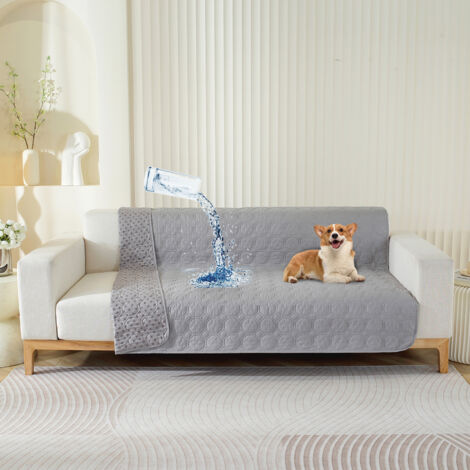 APEX Housse imperméable canapé,Housse Impermeable canape lit, avec Base antidérapante, Protection canapé Chien,Chat（gris，76x178 cm）