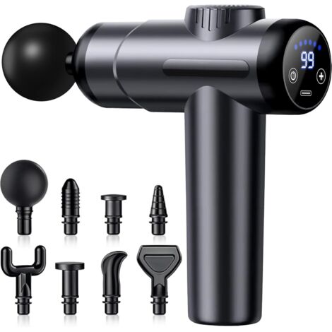 APEX Muscle Pistolet Masseur, Pistolet Massage Musculaire avec 99 Niveaux Réglables et 8 Têtes de Massage, avec écran LCD
