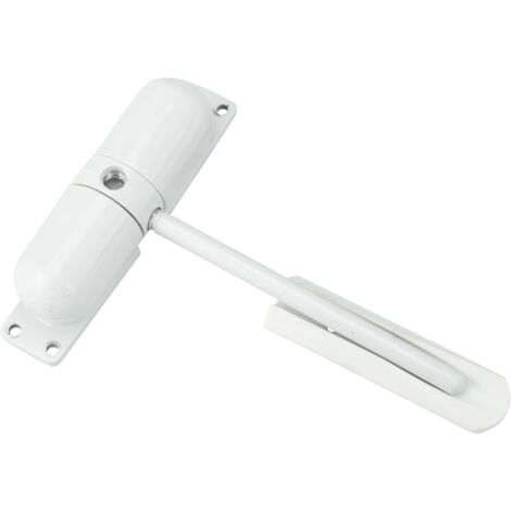APEX Ferme-porte à ressort avec résistance au feu de 1/2 heure - Monté en surface - Noir/Blanc - laiton poli, chrome satiné (1/5)