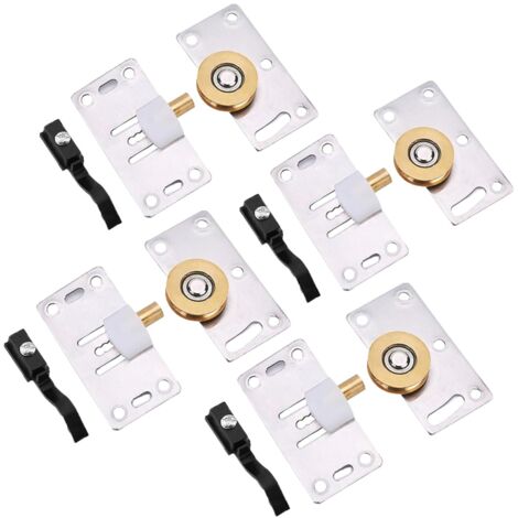 APEX Porte Coulissante Roulettes, 4 Ensemble Roulette Porte Coulissante Placard, Placard Porte Poulie, Meubles Roues Coulissante (1/5)