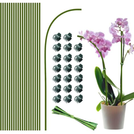 APEX Lot de 20 piquets de 40 cm pour plantes de jardin pliables à tige unique pour plantes d'intérieur et d'extérieur, plantes en pot (1/5)