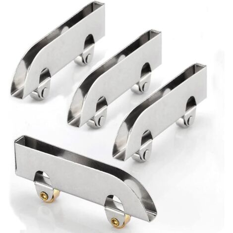APEX Lot de 4 poulies coulissante en verre et acier inoxydable pour rail de penderie,roue coulissante,poulie de verre de 5 mm d'épaisseur