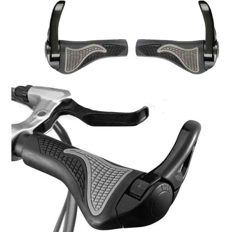 APEX Poignées de Guidon de Vélo Ergonomique, 1 Paire Poignées VTT Antidérapant en Caoutchouc et Aluminium Corne Grip de Vélo Poignée