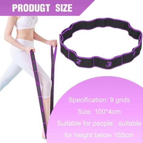 Sangle Élastique Yoga Dupoem – Bande De Musculation 118 Cm Avec 10 Boucles, Extensible Jusqu’à 2x, En Polyester/Coton, Pour Pilates, Fitness, Danse, Rééducation