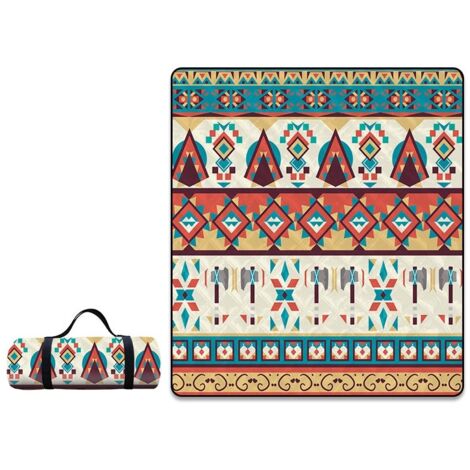 APEX Couverture de Pique-Nique Graphiques en couleur, 200x200cm,Lavable Couverture de Pique-Nique avec Poignée,pour Camping, Parcs,Voyage (1/3)