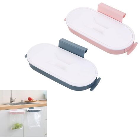 APEX 2 Pièces support de sac poubelle de cuisine,Support de Sac Poubelle en plastique,support de sac poubelle à suspendre avec couvercl