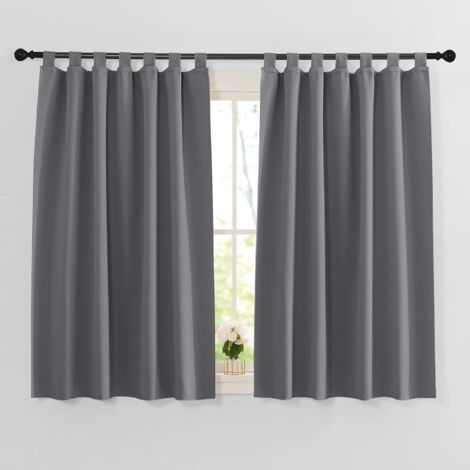 APEX 2 Pièces Rideau Occultant - Gris Rideaux a Pattes pour Cuisine Chambre Moderne Isolants Thermique L 100 x H 130cm Gris