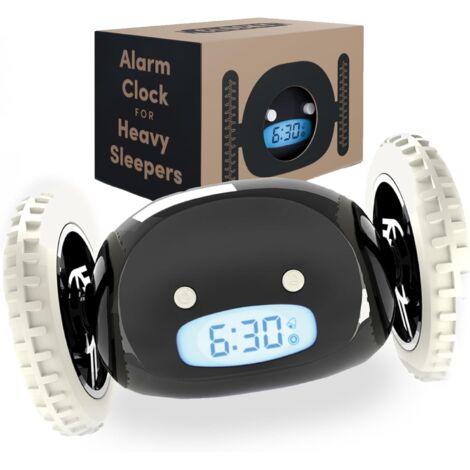 APEX Réveil Matin Roulant Forte Sonnerie Reveil Puissant Gros Dormeurs pour Sourd Tres Bruyant Chambre Adulte Enfant Adolescent Reveil