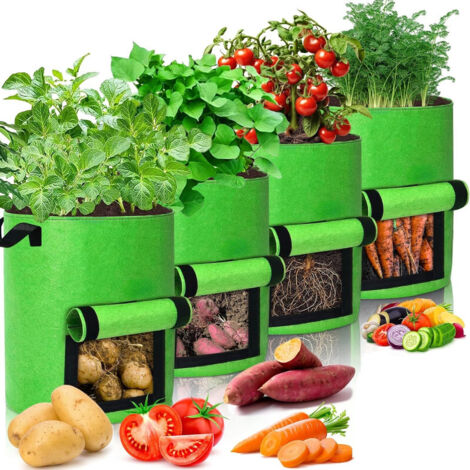 APEX 40L de Plantation de Pommes de Terre, Sacs à Plantes, Lot de 4 Sac de Culture en Non Tissé Pot de Fleur Sac de Jardin, 10 Gallons (1/5)