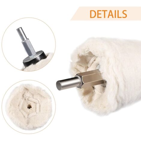 Disque de polissage pour perceuse - En velours de coton - Cône de polissage - Pour Manifold - Aluminium et acier inoxydable