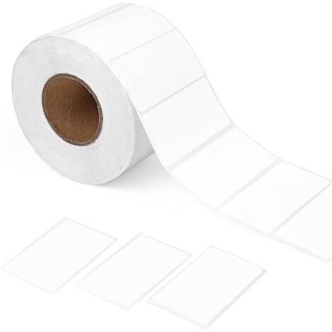 APEX Rouleau d'étiquettes adhésives, étiquettes autocollantes blanches vierges pour bureau, cuisine, laboratoire (1000 pièces 60  30 mm)