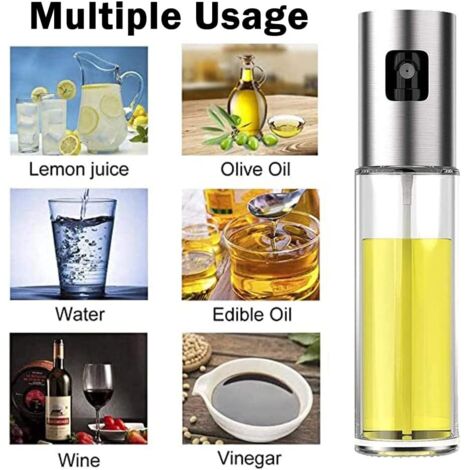 Pulvérisateur à Huile Vinaigre Leaflai 100ml En Verre - Avec Pinceau Et Entonnoir Pour Cuisine, Barbecue Et Salades