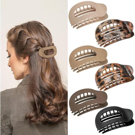 APEX Lot de 6 pinces à cheveux plates pour femmes, antidérapantes, maintien latéral fort, accessoires pour cheveux pour filles et femmes. (1/5)