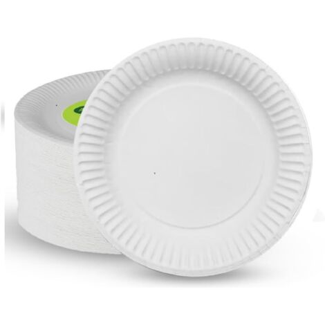 APEX Assiettes en papier jetables de 18 cm (7 pouces) - Paquet de 100 - Assiettes blanches résistantes - Assiettes de qualité supérieure