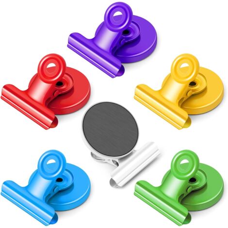 APEX Pinces magnétiques, lot de 6 - Colorées, robustes et polyvalentes pour tableaux blancs, réfrigérateurs, bureaux, salles de classe