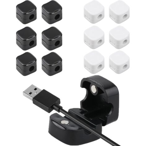 APEX Lot de 12 clips magnétiques pour câbles, supports de câbles magnétiques, organiseurs de câbles magnétiques de bureau (1/5)