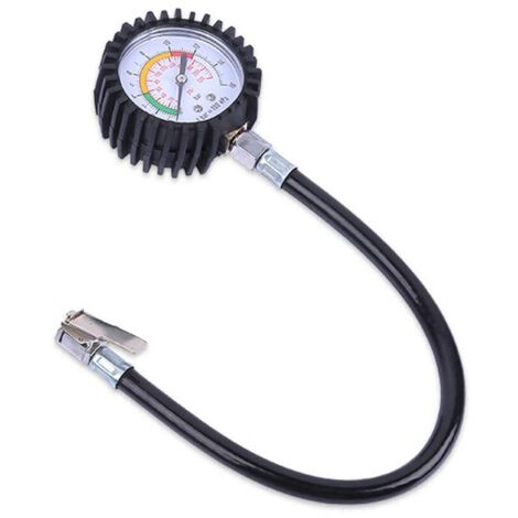 APEX Gonfleur de pneus avec manomètre, manomètre de pression des pneus, testeur de pression - manomètre mécanique (longueur du tube 38 cm)