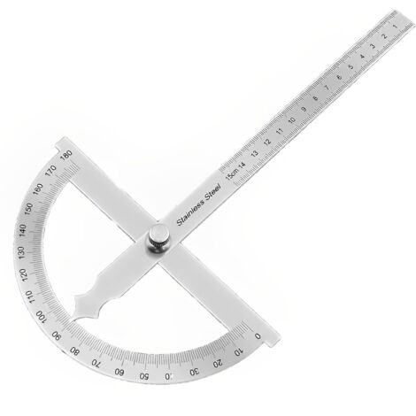 APEX Rapporteur d'angle, ensemble de 1 pièce, en acier inoxydable, durable, portable, surface lisse, convient aux projets de bricolage et au travail du bois (83 mm x 282 mm, argent).