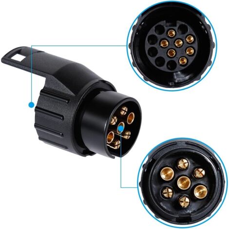 Adaptateur 7 à 13 Broches Adaptateur De Prise Remorque 7 Broches Vers 13 Broches - Compatible Voiture, SUV Et 4x4 Adaptateur 13 Broches 7 Broches - 8