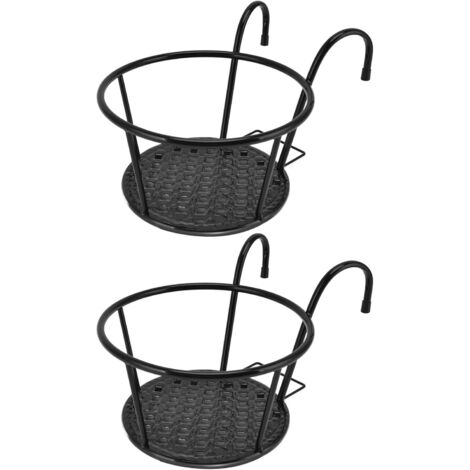 APEX Lot de 2 Jardinières Suspendues en Fer pour Balcon, Pot de Fleurs Rond, Décoration pour Maison, Jardin, Clôture (1/5)