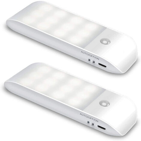 APEX Lot de 2 lampes LED à détection de présence automatique, lumière jaune chaude, lampes murales magnétiques portables