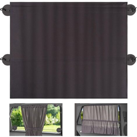 APEX Rideau occultant 68 x 50 cm - Rideau occultant à ventouses - Protection UV et isolation thermique pour fenêtres latérales - Gris (lot de 2)
