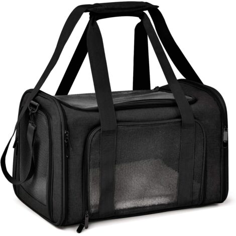 APEX Cat Carriers Dog Carrier Pet for Small Medium Cats Dogs Puppies up to 13 Lbs, Airline Approved Soft Sided, Collapsible Travel Puppy - Black