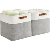 APEX Lot de 2 paniers de rangement pliables en tissu imperméable de 33 cm, avec poignées, pour étagères et placards.