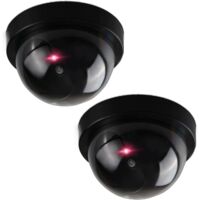 APEX Dummy Security Camera – Realistic Set of 2 Mini Fake Security Cameras – Durable and Reliable Dummy Outdoor Camera – Battery-Operated Fake Cameras with Red Light – Easy Installation