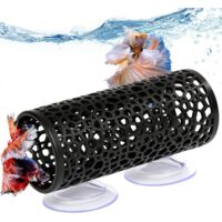APEX Betta fish toys,Betta tunnel black,Small hole Hollow Betta Fish cave,safer for small fish shrimp Betta guppies,Aquarium decor Fish Tank accessories decorations Hideout Tube