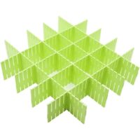APEX 8pcs DIY Plastic Drawer Organizer Adjustable Drawer Dividers for Home Tidying Closet, Office (Green)
